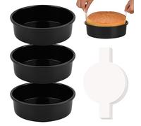 La Llareta 6 Inch Cake Tins Set of 3, Non-Stick Round Cake Pans with 120 PCS Parchment Paper, Carbon Steel Cake Tins, Dishwasher Safe, for Kitchen Baking Roasting Serving