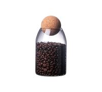 La Llareta Glass Food Storage Canister, 750ml/26oz Airtight Sealed Container Canister, Clear Glass Storage Jar, with Cork Lid, for Spices, Sugar, Coffee, Biscuits, Candies