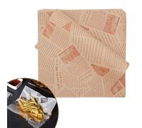 La Llareta Greaseproof Paper, 100 Sheets Baking Wrapping Paper, Food Basket Liners, Deli Paper for Cakes, Breads, French Fries, Sandwiches, Pizza, Burgers, Hot Dogs (25 * 25 cm)
