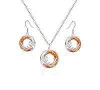 la luen Phoenix Necklace Earrings,Lucky Colorful Crystal Bird Jewelry Set for Women Gift for Daughter Girlfriend Mother Sister