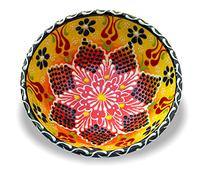 La Luna 12 Cm Ceramic Bowls Set of 2 for Snack, Tapas, Pudding, Nuts, Rice, Yoghurt, Hummus, Appetizer, Soy Sauce for Use or Decorative (Yellow)