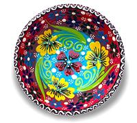 La Luna 12 Cm Ceramic Bowls Set of 2 for Snack, Tapas, Pudding, Nuts, Rice, Yoghurt, Hummus, Appetizer, Soy Sauce for Use or Decorative (Red)