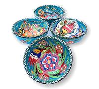 La Luna 8 Cm Small Ceramic Bowls Set of 4 for Snack,Tapas, Dessert, Nuts, Olive, Soy Sauce for Use or Decorative (Sky Blue)