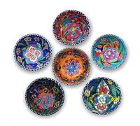 La Luna 8 Cm Small Ceramic Bowls Set of 6 for Snack,Tapas, Dessert, Nuts, Olive, Soy Sauce for Use or Decorative