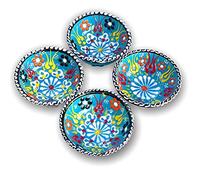 La Luna 8 Cm Small Millennium Ceramic Bowls Set of 4 for Snack,Tapas, Dessert, Nuts, Olive, Soy Sauce for Use or Decorative (Sky Blue)