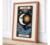 La Lune Tarot Card Vintage Canvas Wall Art Print 30x20 Inch (76 x 51 cm)