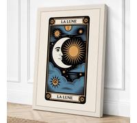 La Lune Tarot Card Vintage Canvas Wall Art Print 30x20 Inch (76 x 51 cm)