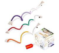 La Luz 2021 Cat Toys Chew Ropes 3 Pack with Natural Catnip, Interactive Catnip Toys for Indoor Cats, Safe Teeth Cleaning Kitten Rope Toy, Durable Cat Kicker Chew Toy for All Breeds