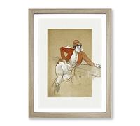 La Macarona By Henri De Toulouse Lautrec Classic Painting Framed Wall Art Print, Ready to Hang Picture for Living Room Bedroom Home Office Décor, Oak A3 (34 x 46 cm)