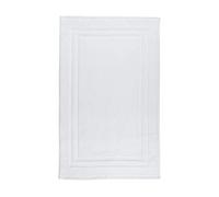 La Maison 100% Cotton Super Soft and Absorbent Bath Mat Shower Mat 50cms x 80cms Hotel Frame Stripe Border (White)