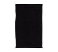 La Maison 100% Cotton Super Soft and Absorbent Bath Mat Shower Mat 50cms x 80cms Hotel Frame Stripe Border (Black)