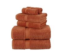 La Maison 100% Egyptian Cotton 600GSM Superior Towel Bale Set Hand Towel Bath Towel 6 Piece Super Soft Everyday Use (Burnt Orange)