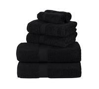 La Maison 100% Egyptian Cotton 600GSM Superior Towel Bale Set Hand Towel Bath Towel 6 Piece Super Soft Everyday Use (Black)