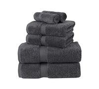 La Maison 100% Egyptian Cotton 600GSM Superior Towel Bale Set Hand Towel Bath Towel 6 Piece Super Soft Everyday Use (Charcoal)