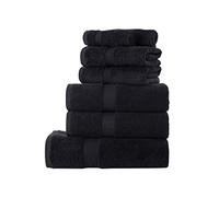 La Maison 100% Egyptian Cotton 600GSM Superior Towel Bale Set Hand Towel Bath Towel 7 Piece Super Soft Everyday Use (Black)