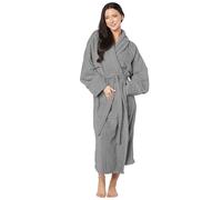 La Maison 100% Egyptian Cotton White Terry Towelling Adults Shawl Collar Bathrobe Dressing Gown Hotel & Spa Quality Dressing Gown for Men & Women (UK, Alpha, One Size, Regular, Regular, Grey)