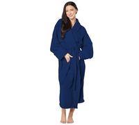 La Maison 100% Egyptian Cotton White Terry Towelling Adults Shawl Collar Bathrobe Dressing Gown Hotel & Spa Quality Dressing Gown for Men & Women (UK, Alpha, One Size, Regular, Regular, Navy)
