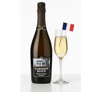 La Maison Bleue Blanc de Blancs Demi-Sec - French Sparkling Wine - 750ml Bottle - Elegant Bubbly with Balanced Sweetness - Product of France