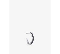 La Maison Couture La Maison Couture Biiju By Night Platinum and Black Diamond Single Hoop Earring Silver 1 Size