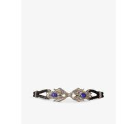La Maison Couture Womens Black Silver Sonia Petroff Dragon Fish Leather and Palladium Silver-plated Belt 26