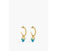 La Maison Couture Womens Blue the Rock Hound Hotrocks Alchemy Ceramic-coated 18ct Yellow Gold-plated Vermeil Recycled Sterling-silver Hoop Earrings 1 Size