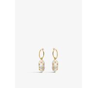 La Maison Couture Womens La Maison Couture Amadeus Venus 14ct Yellow Gold-Vermeil Sterling-Silver and Keshi Pearl Hoop Earrings Gold