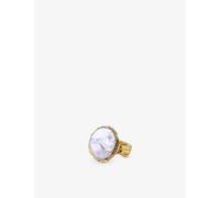 La Maison Couture Womens La Maison Couture Ece London The Aphrodite Baroque 22ct Yellow Gold Vermeil Zircon and Pearl Ring White N