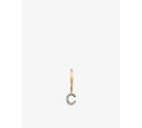 La Maison Couture Womens La Maison Couture Selda 'C' Initial 14ct Rose Gold and 0.04ct Single Diamond Huggie Earring Gold