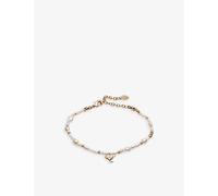 La Maison Couture Womens La Maison Couture With Love Darling 14ct Yellow Gold-Plated Remelted Brass, Pearl and Glass Bracelet Gold 1 Size