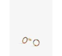 La Maison Couture Womens La Maison Couture With Love Darling #17 Partnership 14ct Yellow Gold-Plated Vermeil Sterling-Silver and Cubic Zirconia Stud Earrings Gold 1 Size