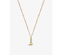 La Maison Couture Womens La Maison Couture With Love Darling #8 Hammer 14ct Gold-Plated Vermeil Sterling-Silver and Zircon Pendant Necklace Gold