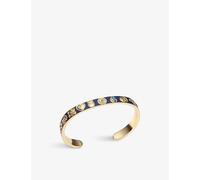 La Maison Couture Womens La Maison Couture With Love Darling Global Goal Remelted-Brass, Zircon and Enamel Cuff Bracelet Blue 1 Size