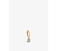 La Maison Couture Womens La Maison Couture x Selda 'B' Initial 14ct Rose-Gold and 0.06ct Diamond Single Huggie Earring Rose Gold