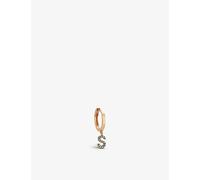 La Maison Couture Womens La Maison Couture x Selda 's' Initial 14ct Rose-Gold and 0.04ct Diamond Huggie Earring Rose Gold