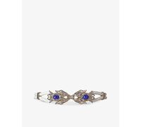 La Maison Couture Womens White Silver Sonia Petroff Dragon Fish Leather and Palladium Silver-plated Belt 26