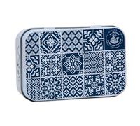 La Maison du Savon de Marseille - Cement Tile Design Soap Tin - Shower Storage Soap Holder and Travel Soap Case - Holds 125g Bar of Soap