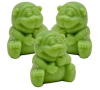 La Maison du Savon de Marseille - French Monkey Shaped Soap for Body Wash or Decoration - Apple Fragrance - 20g Novelty Bar - Set of 3