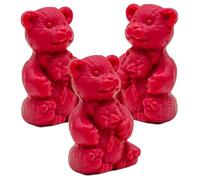 La Maison du Savon de Marseille - French Teddy Bear Shaped Soap for Body Wash or Decoration - Raspberry Fragrance - 20g Novelty Bars - Set of 3