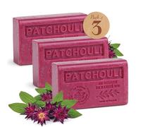 La Maison du Savon de Marseille - Patchouli Scented Soap Bars - Enriched with Organic Shea Butter - Hydrating Hand & Body Soap - 97% Natural Ingredients - Made in Provence - 3x125g