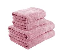 La Maison Jacquard Rosa Floral Border 100% Cotton 500GSM Luxury Hand Towel Bath Towel Super Soft Highly Absorbent Everyday Use (4 Piece Bale Set, Blush Pink)