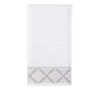 La Maison Jacquard Rosa Floral Border 100% Cotton 500GSM Luxury Hand Towel Bath Towel Super Soft Highly Absorbent Everyday Use (70cm x 120cm Bath Towel, White)