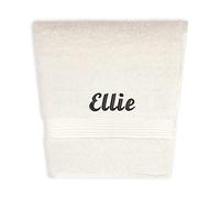 La Maison Personalised Embroidered Face Hand Bath Sheet Beach Towel Swimming Towel Any Name 100% Egyptian Cotton Supersoft Durable Everyday Towels (Hand Towel, Cream)