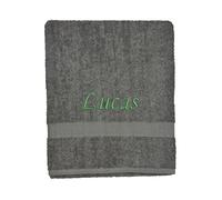 La Maison Personalised Embroidered Face Hand Bath Sheet Beach Towel Swimming Towel Any Name 100% Egyptian Cotton Supersoft Durable Everyday Towels (Bath Sheet, Grey)