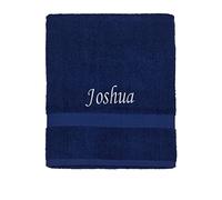 La Maison Personalised Embroidered Face Hand Bath Sheet Beach Towel Swimming Towel Any Name 100% Egyptian Cotton Supersoft Durable Everyday Towels (Face Cloth, Navy)