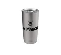 La Mancha Spanish Windmill Don Quixote Black Print Stainless Steel Insulated Tumbler
