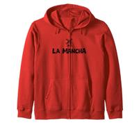 La Mancha Spanish Windmill Don Quixote Black Print Zip Hoodie