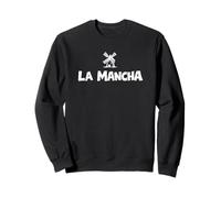 La Mancha Spanish Windmill Don Quixote White Print Sweatshirt