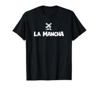 La Mancha Spanish Windmill Don Quixote White Print T-Shirt