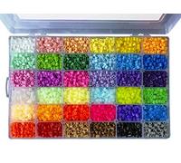 La Manuli Fuse Beads 11,000 Midi (5mm) Ironing Beads in 36 Colours Organized, 4 Glow-in-The-Dark Colors, with Any Brand Beads Compatible