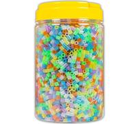La Manuli Fuse Beads Glitter 5000 Pieces Midi (5mm) Ironing Beads with 2 Tweezers in a Reusable Jar